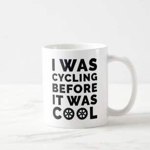 Ik was aan het fietsen voor het koud was koffiemok