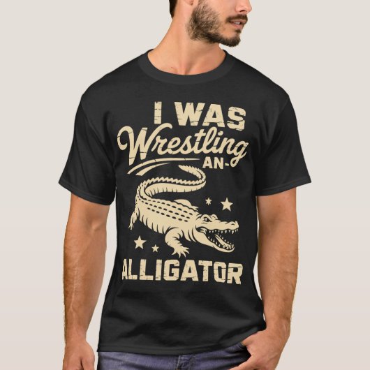 Ik was aan het worstelen met een alligator t-shirt (Voorkant)