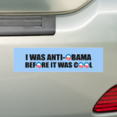 IK WAS ANTI-OBAMA VOORDAT HET COOL WAS BUMPERSTICKER (Op auto)