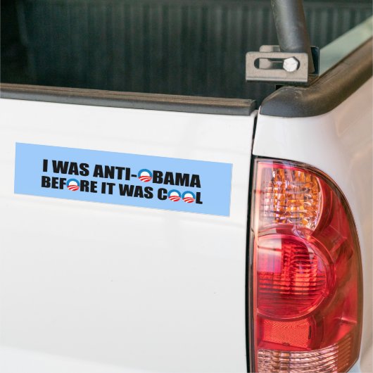 IK WAS ANTI-OBAMA VOORDAT HET COOL WAS BUMPERSTICKER (Op Truck)