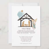 Ik was daar Angel Bible Quote Nativity Scene Feestdagenkaart (Voorkant)