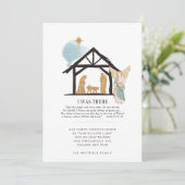 Ik was daar Angel Bible Quote Nativity Scene Feestdagenkaart (Staand voorkant)