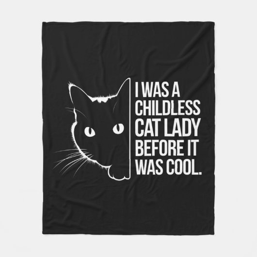 Ik was een kinderloze kattenvrouw voordat het cool fleece deken (Voorkant)