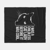 Ik was een kinderloze kattenvrouw voordat het cool fleece deken (Voorkant (Horizontaal))