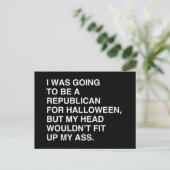 IK WAS EEN REPUBLIEK VOOR HALLOEEN. BRIEFKAART (Staand voorkant)