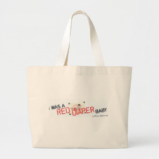 Ik was een rode luier Baby Grote Tote Bag