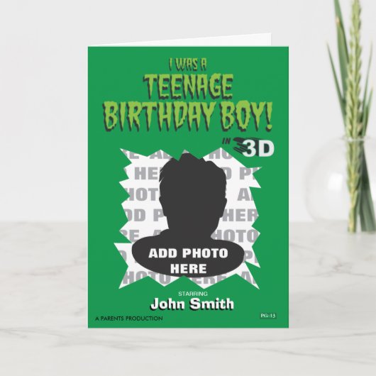 Ik was een tiener verjaardag jongen! kaart (Voorkant)