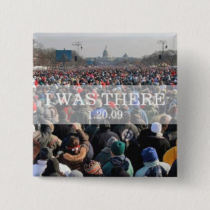 IK WAS ER: Crowd bij de Inauguration Ceremony Vierkante Button 5,1 Cm