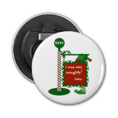 "Ik was erg stout" of "goed" kerstkerstfeest Button Flesopener (Voorkant)