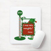 "Ik was erg stout" of "goed" kerstkerstfeest Muismat (Met muis)