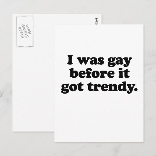 IK WAS GAY VÓÓR    ITTRENDY BRIEFKAART (Voorkant / Achterkant)