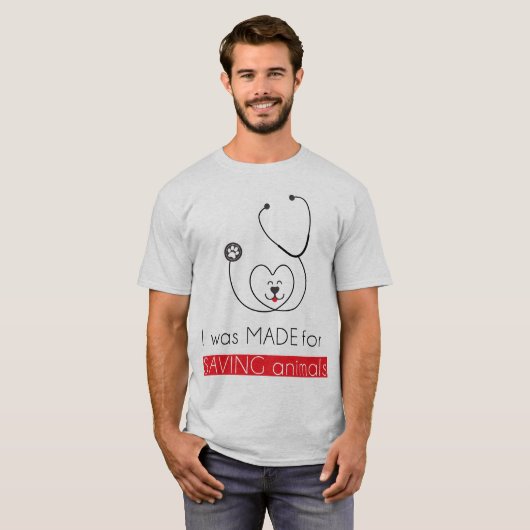 Ik was gemaakt om dieren te redden t-shirt (Voorkant volledig)