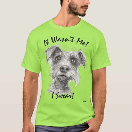 Ik was het niet! Grappig Hond T-shirt - Ik zweer h (Voorkant)