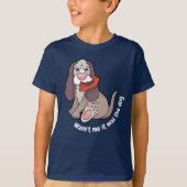 Ik was het niet, het was de hond barst bal grafisc t-shirt (Voorkant)