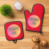 Ik was het niet ovenwant & pannenlap set (Top down)
