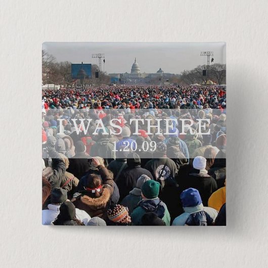 IK WAS HIER: Gewas bij de openingsceremonie Vierkante Button 5,1 Cm (Voorkant)