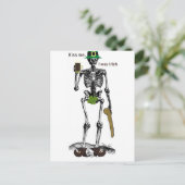 IK WAS IRISH SKELETON PRINT BRIEFKAART (Staand voorkant)