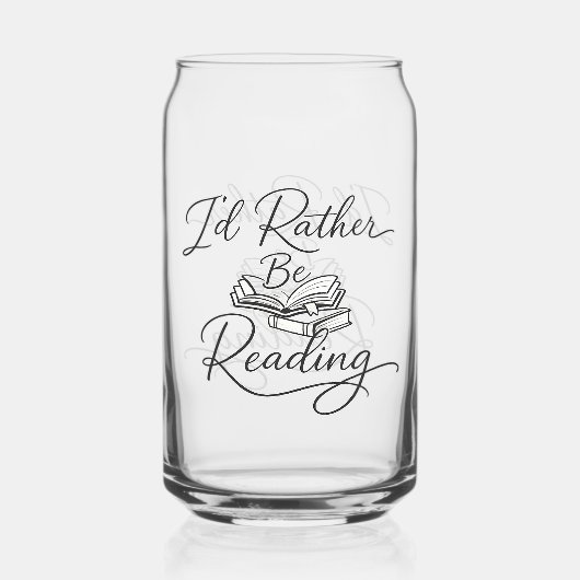 Ik was liever aan het lezen blikvorm glas (Voorkant)
