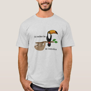 Ik was liever in Costa Rica, toekan en luiaard T-shirt