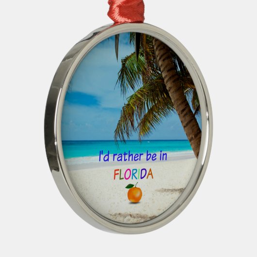 Ik was liever in Florida, tropisch landschap Metalen Ornament (Rechts)