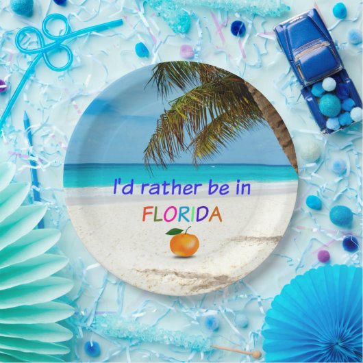 Ik was liever in (zonnige) Florida, Papieren Bordje (Feest)