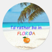 Ik was liever in (zonnige) Florida Ronde Sticker (Voorkant)