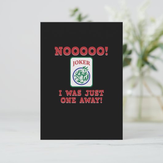 Ik was maar één Away Mahjong Game Player Games RSVP Kaartje (Staand voorkant)