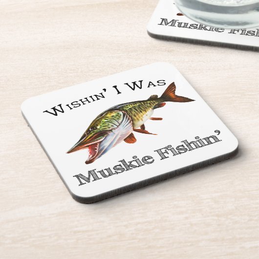Ik was Muskie Fishin Bier Onderzetter (Linkerzijde)