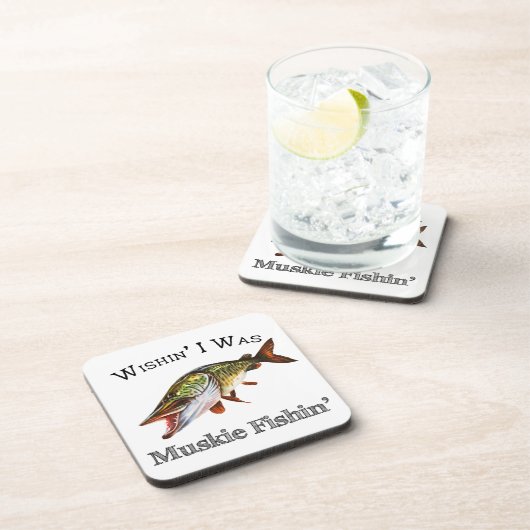Ik was Muskie Fishin Bier Onderzetter (Rechterzijde)