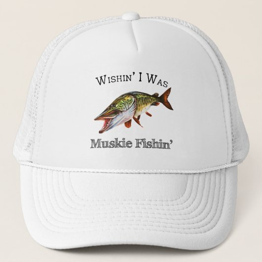 Ik was Muskie Fishin Trucker Pet (Voorkant)