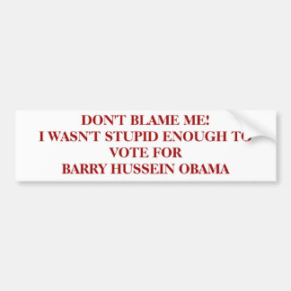 IK WAS NIET GENOEG OM TE STEMMEN... BUMPERSTICKER