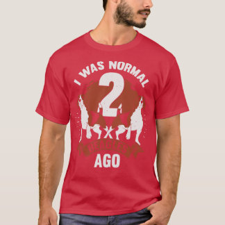 Ik was normaal 2 beagles Ago Hondenliefhebber Gift T-shirt