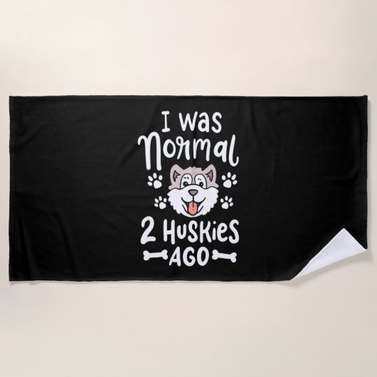 Ik was normaal 2 Huskies Ago Strandlaken (Voorkant)