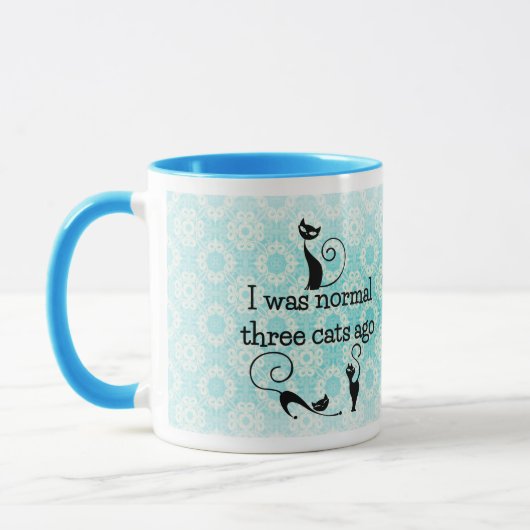 Ik was normaal 3 katten Ago Humoureuze Mok (Links)