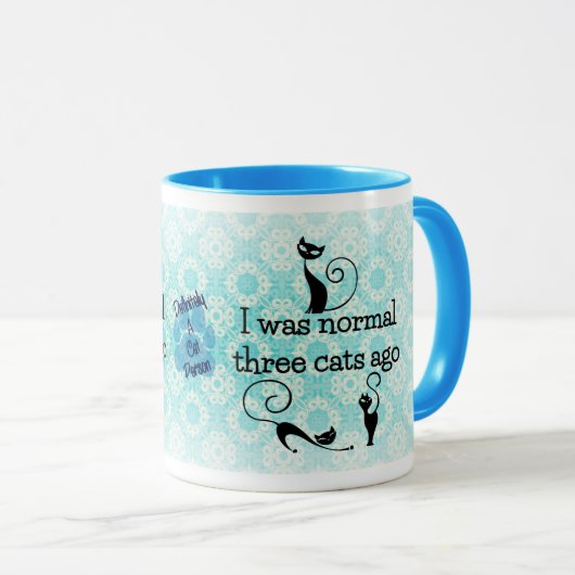 Ik was normaal 3 katten Ago Humoureuze Mok (Voorkant rechts)