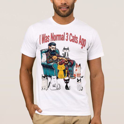 Ik was normaal 3 katten geleden - Grappig Cat Love T-shirt (Voorkant)