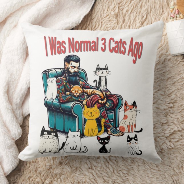 Ik was normaal 3 katten geleden Kussen - Grappige  (Deken)