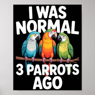 Ik was normaal 3 papegaaien geleden Funny Bird Lov Poster