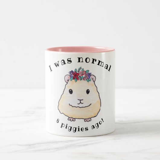 Ik was normaal 8 biggen geleden. tweekleurige koffiemok (Center)