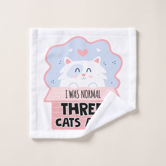 Ik was normaal drie katten geleden bad handdoek (Wasdoekje)