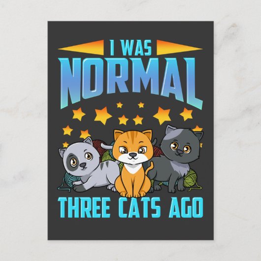 Ik was normaal drie katten geleden briefkaart (Voorkant)