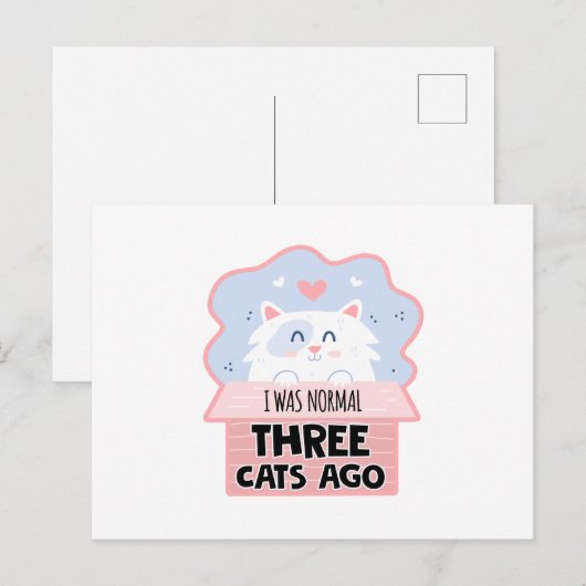 Ik was normaal drie katten geleden briefkaart (Voorkant / Achterkant)