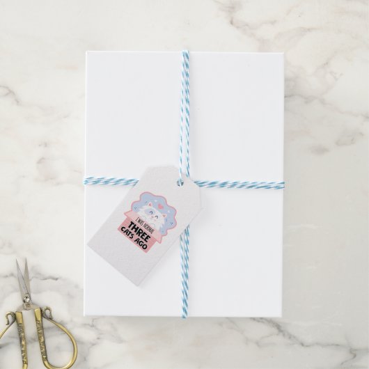 Ik was normaal drie katten geleden cadeaulabel (Met Touw)