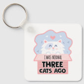 Ik was normaal drie katten geleden sleutelhanger (Voorkant)