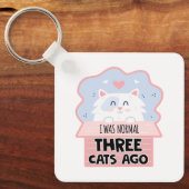 Ik was normaal drie katten geleden sleutelhanger (Voorkant)