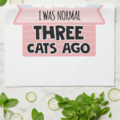 Ik was normaal drie katten geleden theedoek (Gevouwen)
