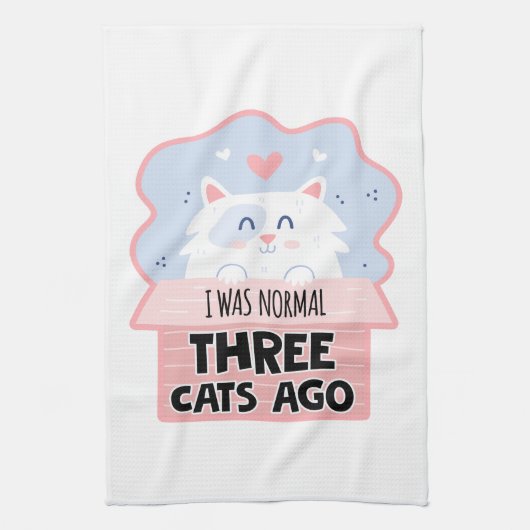 Ik was normaal drie katten geleden theedoek (Verticaal)