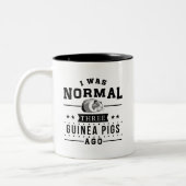 Ik was normaal drie parelhoenders Ago Tweekleurige Koffiemok (Links)