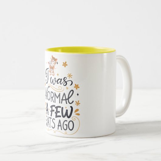 Ik was normaal een paar ratten geleden, rat eigena tweekleurige koffiemok (Voorkant rechts)