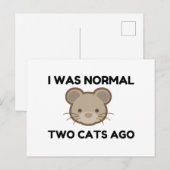 Ik was normaal twee katten geleden briefkaart (Voorkant / Achterkant)